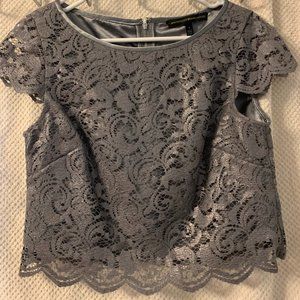 Silver Cropped Blouse